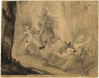 Theodore ontmoet in het bos het spook van zijn voorouder Guido Cavalcanti, die met mastiffs zijn voormalige minachtende minnares achtervolgt door Johann Heinrich Füssli
