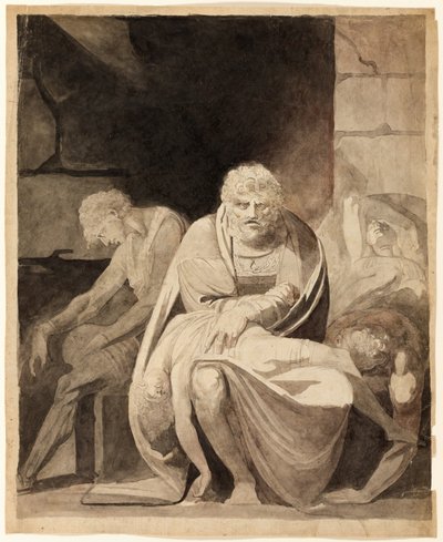 Ugolino en zijn zonen verhongeren in de toren door Henry Fuseli