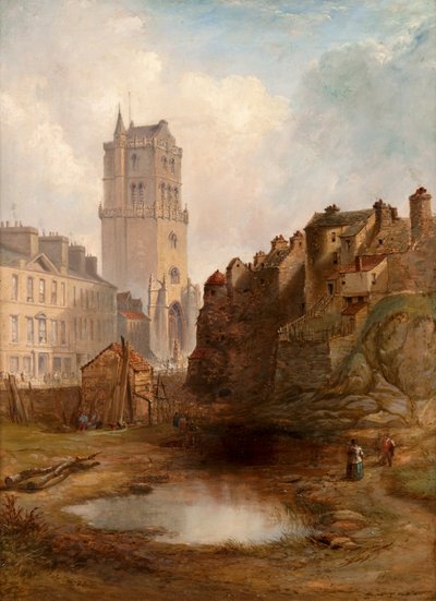 Lindsay Street Steengroeve en Oude Toren, ca. 1855 door Henry G. Duguid