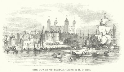 De Tower of London (gravure) door Henry George (after) Hine
