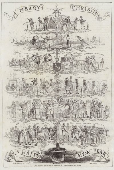 De Kerstboom, gezien door de Vader van een Familie door Henry George Hine
