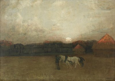 Het stoppelland, ca. 1909 door Henry Golden Dearth
