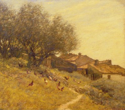 Een dorp op een heuvel in de Provence door Henry Herbert La Thangue