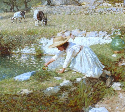 Een Provençaalse stroom, ca. 1903 door Henry Herbert La Thangue