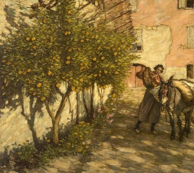 Sinaasappels plukken, 1929 door Henry Herbert La Thangue