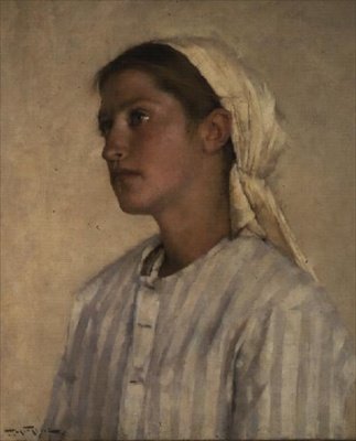 Portret van een meisje door Henry Herbert La Thangue