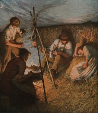 Het avondmaal van de oogsters, 1898, c1930 door Henry Herbert La Thangue