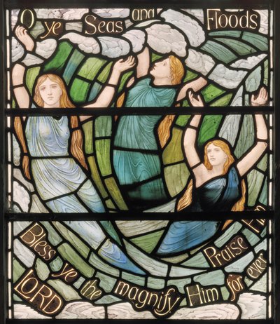 O Zeeën & Overstromingen, Benedicite Raam (detail) door Henry Holiday