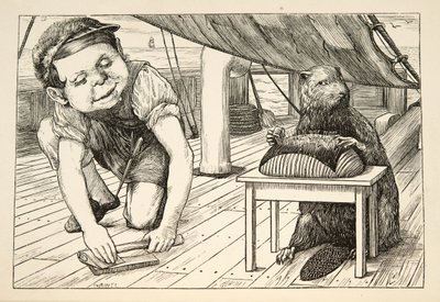 De bever bleef de andere kant op kijken, uit The Hunting of the Snark, een Agony in Eight Fits, door Lewis Carroll, uitgegeven 1876 door Henry Holiday