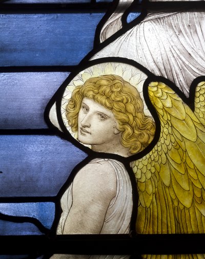 Wolsingham, St Mary & St Stephen, James Powell & Sons, Henry Holiday, Jacobs Ladder, Engel (detail), 1881 door Henry Holiday
