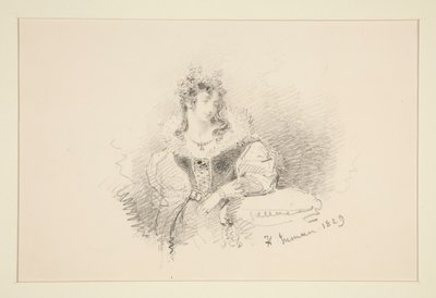 Portret van een Vrouw door Henry Inman