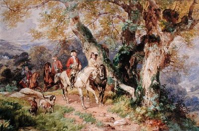 18e-eeuwse figuren in een landschap door Henry James G. Holding