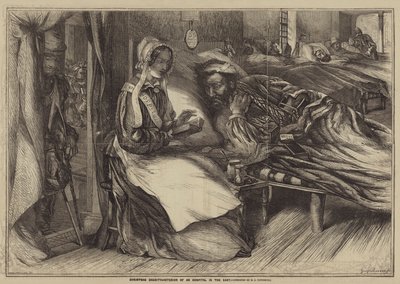 Kerstliefdadigheid, interieur van een ziekenhuis in het Oosten door Henry James Townsend