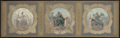 Schets voor de Lobau-galerij in het stadhuis van Parijs: Vrede. Literatuur. Wetenschap door Henry Jean Louis Boureau
