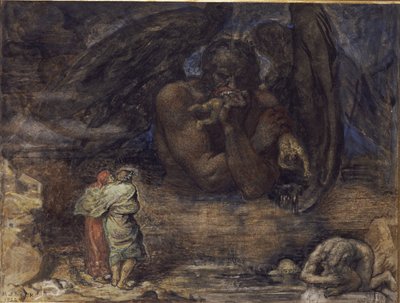 Dante en Vergilius Ontmoeten Lucifer in de Hel door Henry John Stock