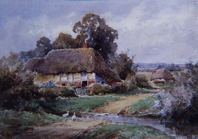 Een watersplash in Hampshire door Henry John Sylvester Stannard