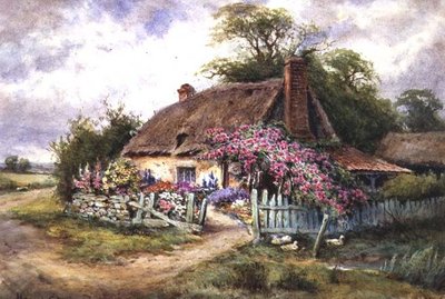 Mooi huisje met eenden door Henry John Sylvester Stannard