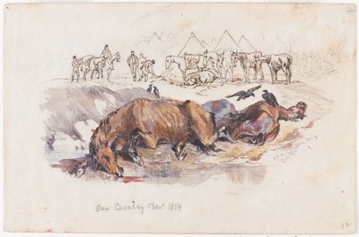 Onze cavalerie, dode paarden door Henry John Wilkinson