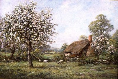 Cottage in de Lente door Henry John Yeend King
