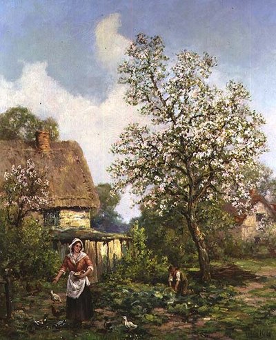 De kippen voeren door Henry John Yeend King