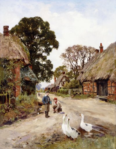 Op weg naar school door Henry John Yeend King
