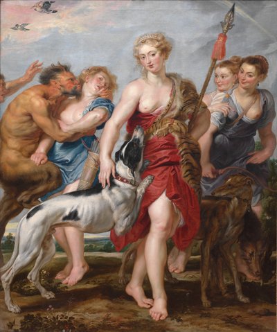 Diana en Haar Nimfen Vertrekken voor de Jacht door Henry Joseph Redouté