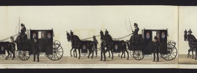 Deel van het panoramische uitzicht op de volledige begrafenisstoet van Arthur, hertog van Wellington door Henry Jr and Sala Alken