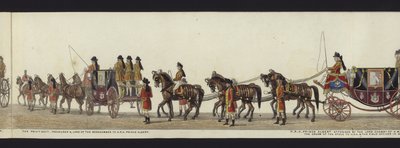 Deel van het panoramische uitzicht op de volledige begrafenisstoet van Arthur, hertog van Wellington door Henry Jr and Sala Alken