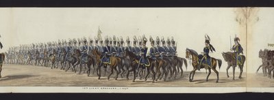 Deel van het panoramisch uitzicht op de volledige begrafenisstoet van Arthur, hertog van Wellington door Henry Jr and Sala Alken