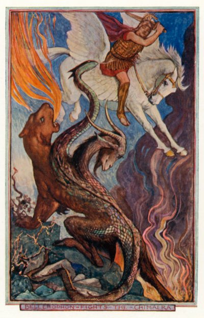 Bellerophon vecht tegen de Chimaera door Henry Justice Ford
