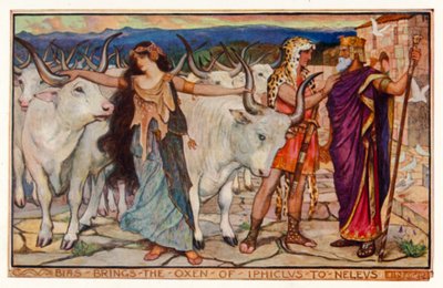 Bias brengt de ossen van Iphiclus naar Neleus door Henry Justice Ford