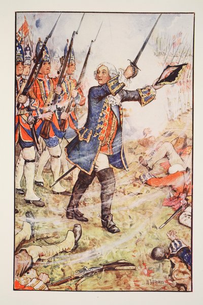 George II bij Dettingen, 1743, illustratie uit 
