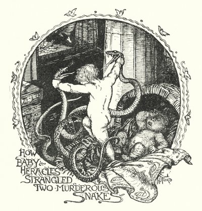 Hoe Baby Heracles twee moorddadige slangen wurgde door Henry Justice Ford