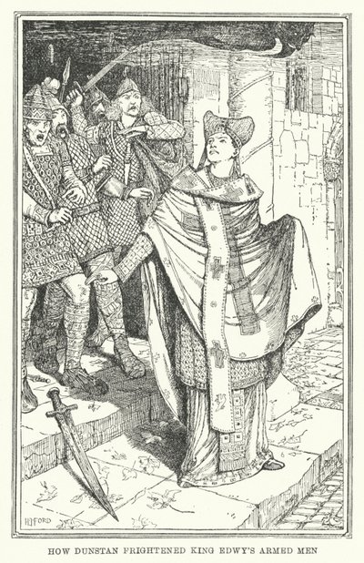 Hoe Dunstan de gewapende mannen van koning Edwy bang maakte door Henry Justice Ford