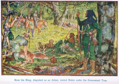 Hoe de koning vermomd als een abt, Robin bezocht onder de Greenwood boom door Henry Justice Ford