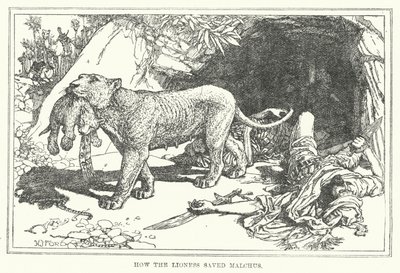 Hoe de leeuwin Malchus redde door Henry Justice Ford