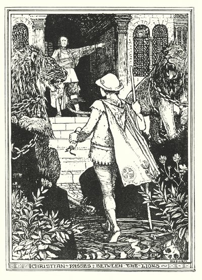 Illustratie voor De Pelgrimstocht door John Bunyan (litho) door Henry Justice Ford