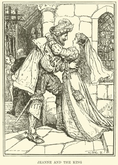 Jeanne en de Koning (gravure). door Henry Justice Ford