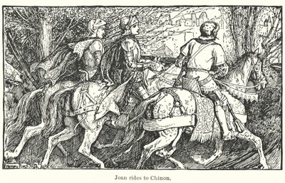 Joan rijdt naar Chinon (litho) door Henry Justice Ford