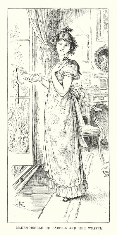 Mademoiselle de Laistre en haar wezel door Henry Justice Ford