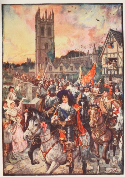 Prins Rupert in Oxford, op weg naar de strijd, illustratie uit 