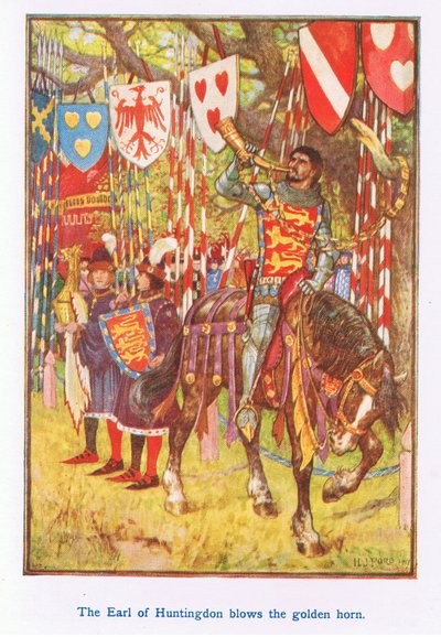 De Graaf van Huntingdon blaast de gouden hoorn door Henry Justice Ford