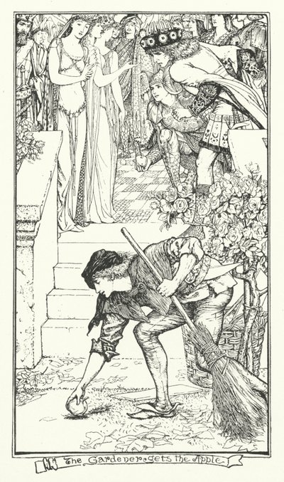 De tuinman krijgt de appel (gravure) door Henry Justice Ford