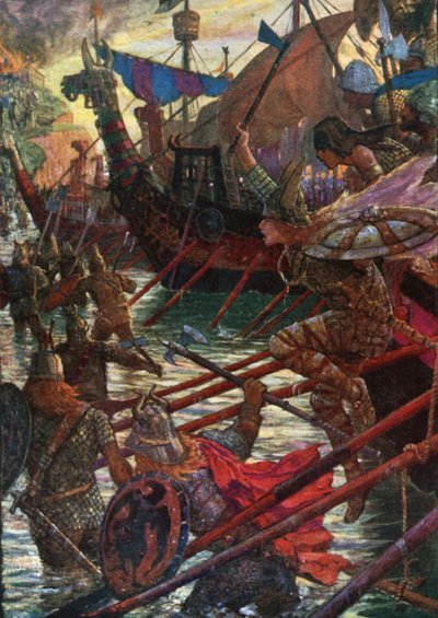 De Landing van de Denen door Henry Justice Ford