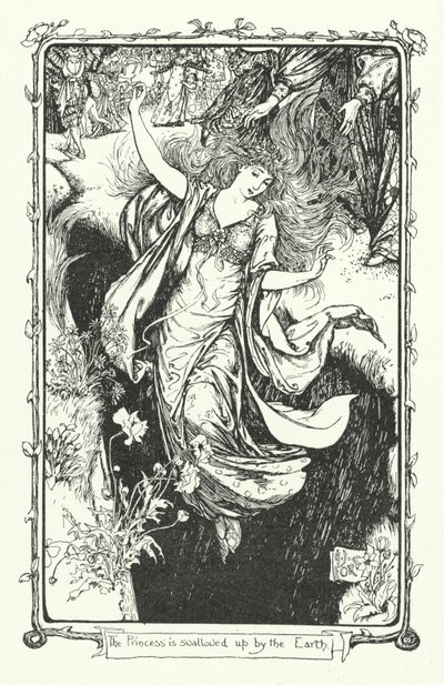 De prinses wordt opgeslokt door de aarde (gravure) door Henry Justice Ford