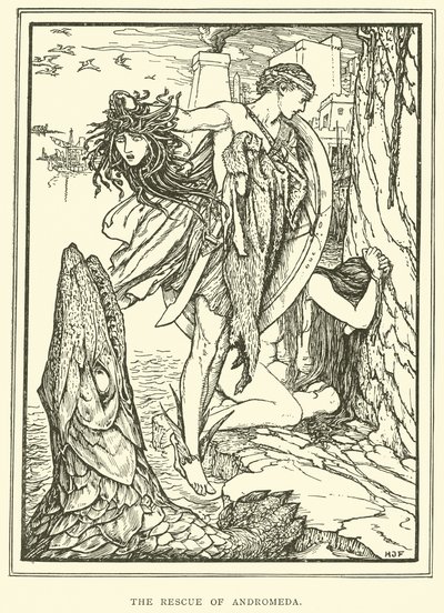 De redding van Andromeda door Henry Justice Ford
