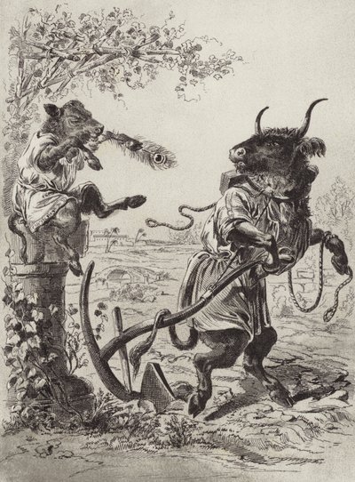 De Fabels van Aesopus: Het Speelse Kalf door Henry Louis Stephens