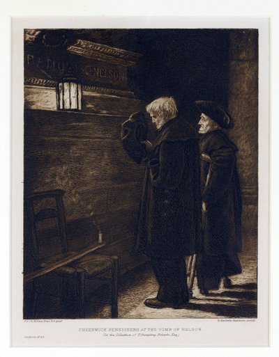 Twee bewoners van Greenwich Hospital, verzameld van het graf van Horatio Nelson (1758-1805) in de crypte van de Sint-Pauluskerk (Londen, Engeland) door Henry Macbeth Raeburn