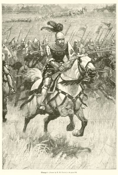 Aanval! (gravure) door Henry Marriott (after) Paget