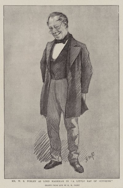 Mr. W.S. Penley als Lord Markham in "A Little Ray of Sunshine" door Henry Marriott (after) Paget